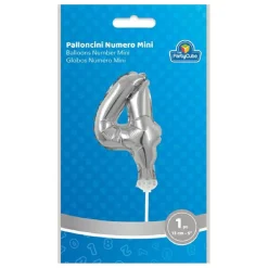 Best Globo aluminio plateado número 4 Artículos De Fiesta Y Regalos