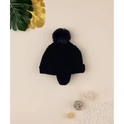 Gorro de lana con pompón de pelo*Prenatal New