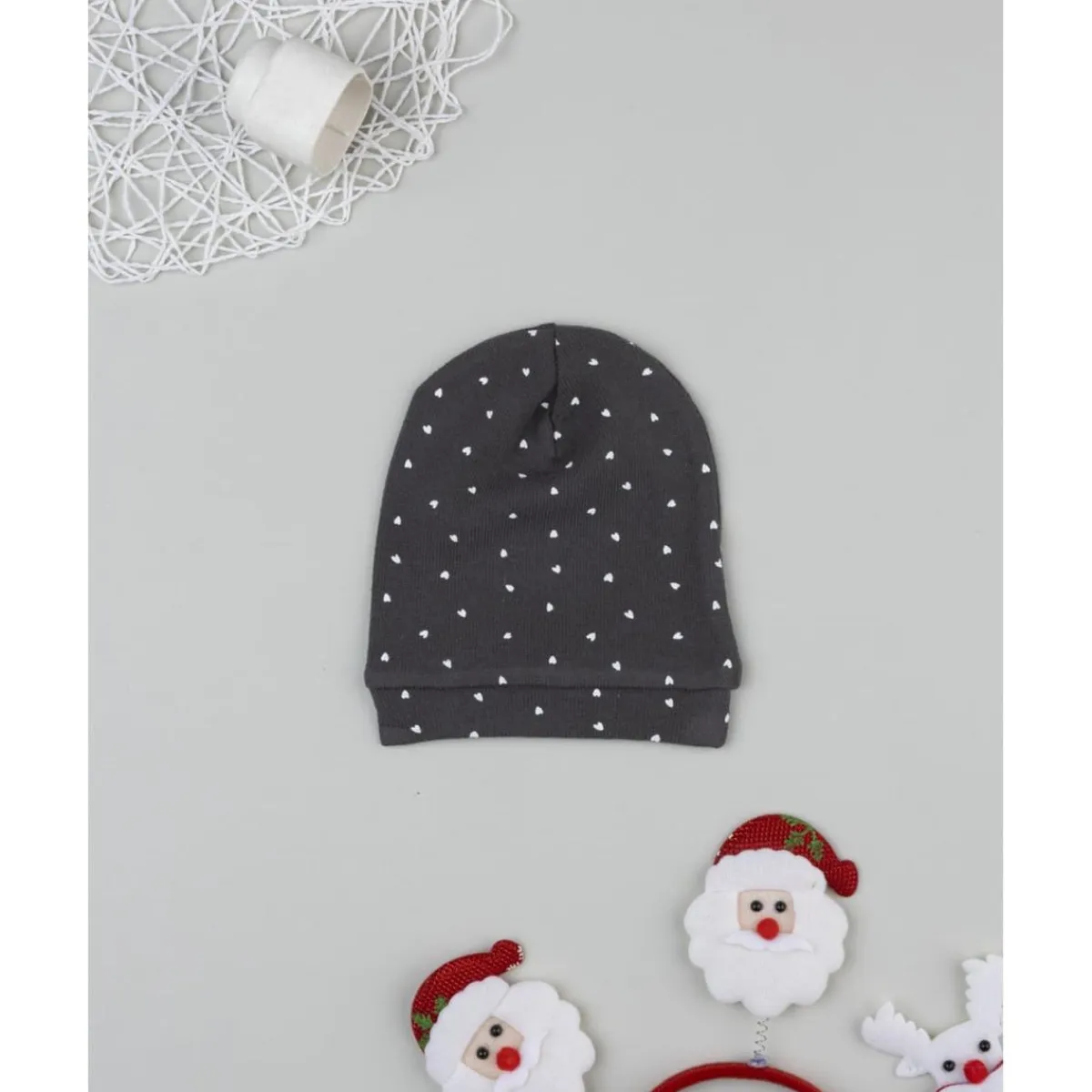 Clearance Gorro niña gris con corazones Primeras Salidas·Gorros, Viseras Y Manoplas|Recién Nacido·Primeras Salidas