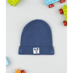 Gorro niño azul de canalé con Mickey*Prenatal Sale