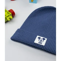 Gorro niño azul de canalé con Mickey*Prenatal Sale