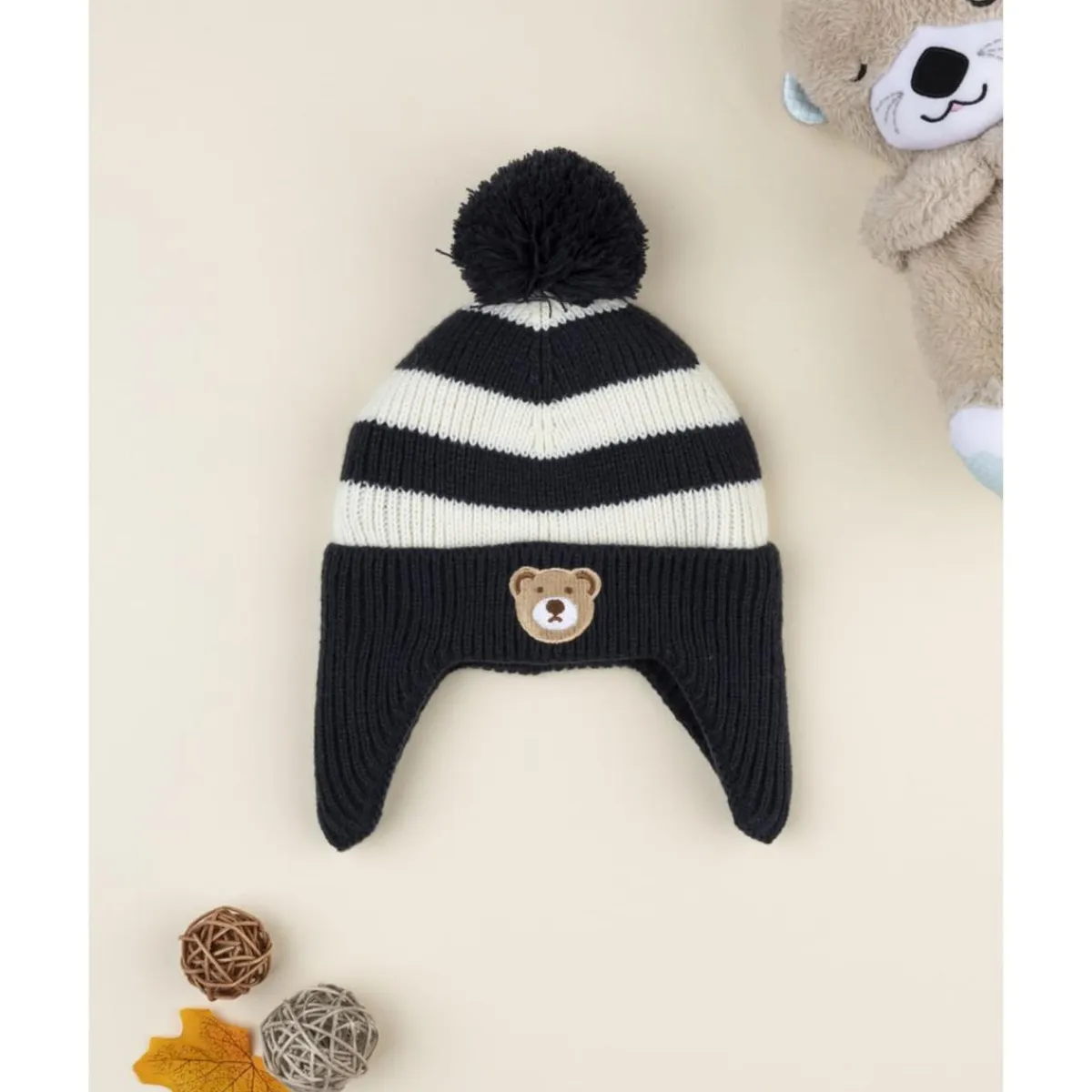 Gorro peruano niño blanco/azul "oso"*Prenatal Outlet