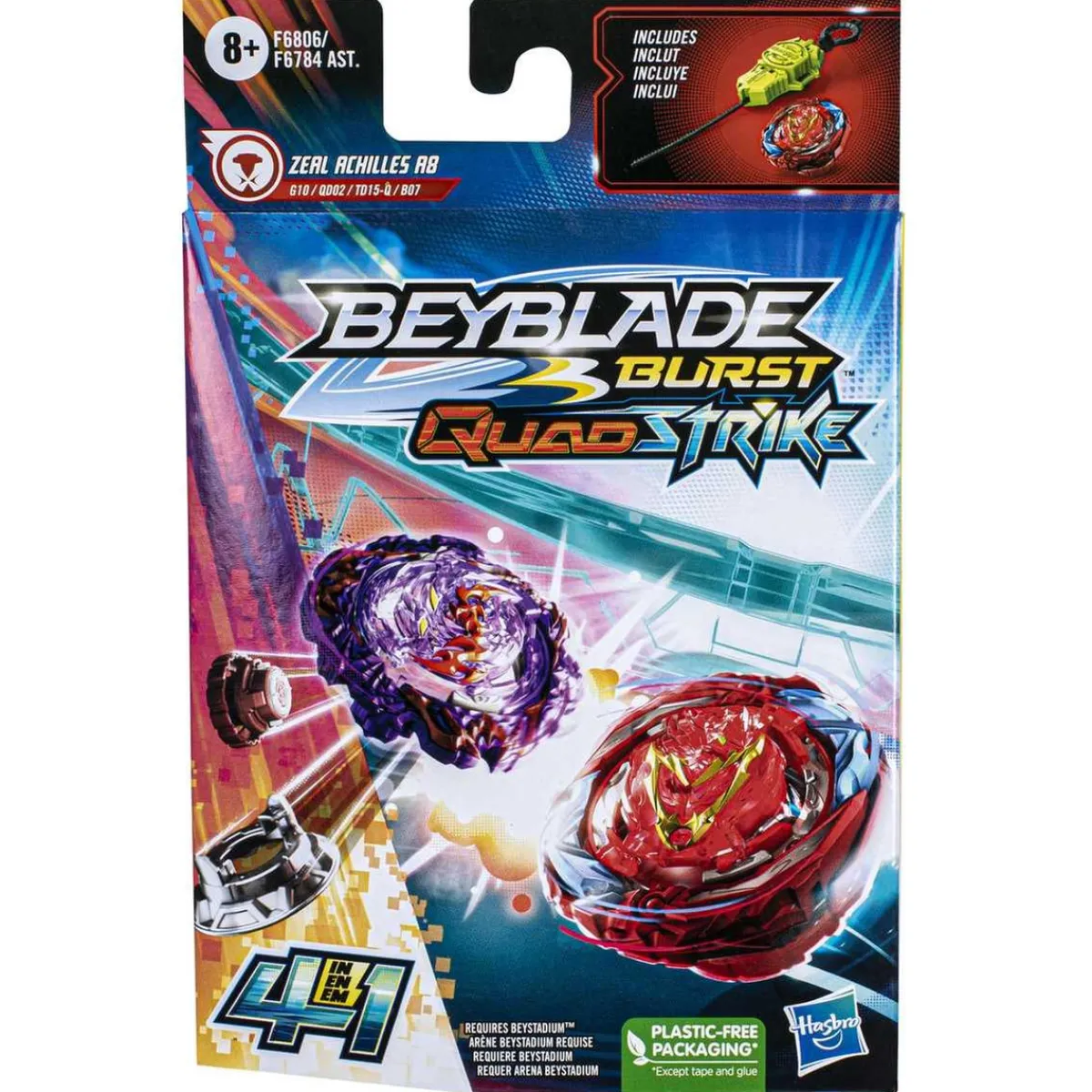 New Hasbro - Beyblade - Beyblade Quad Strike: juego y batalla de trompos surtidos (Varios modelos) ㅤ Figuras De Acción