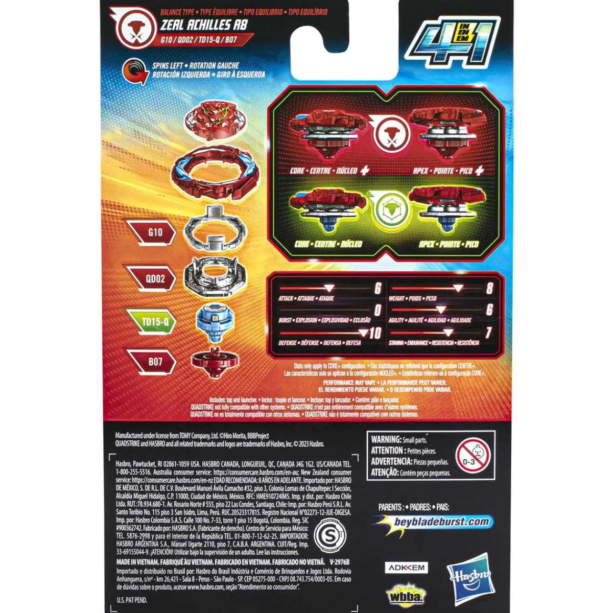 New Hasbro - Beyblade - Beyblade Quad Strike: juego y batalla de trompos surtidos (Varios modelos) ㅤ Figuras De Acción