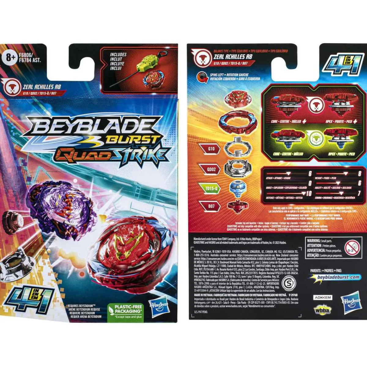 New Hasbro - Beyblade - Beyblade Quad Strike: juego y batalla de trompos surtidos (Varios modelos) ㅤ Figuras De Acción