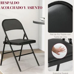 - 2 sillas plegables Negro*Homcom Online