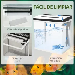 Best Homcom - Acuario 28L con filtro e iluminación Steam