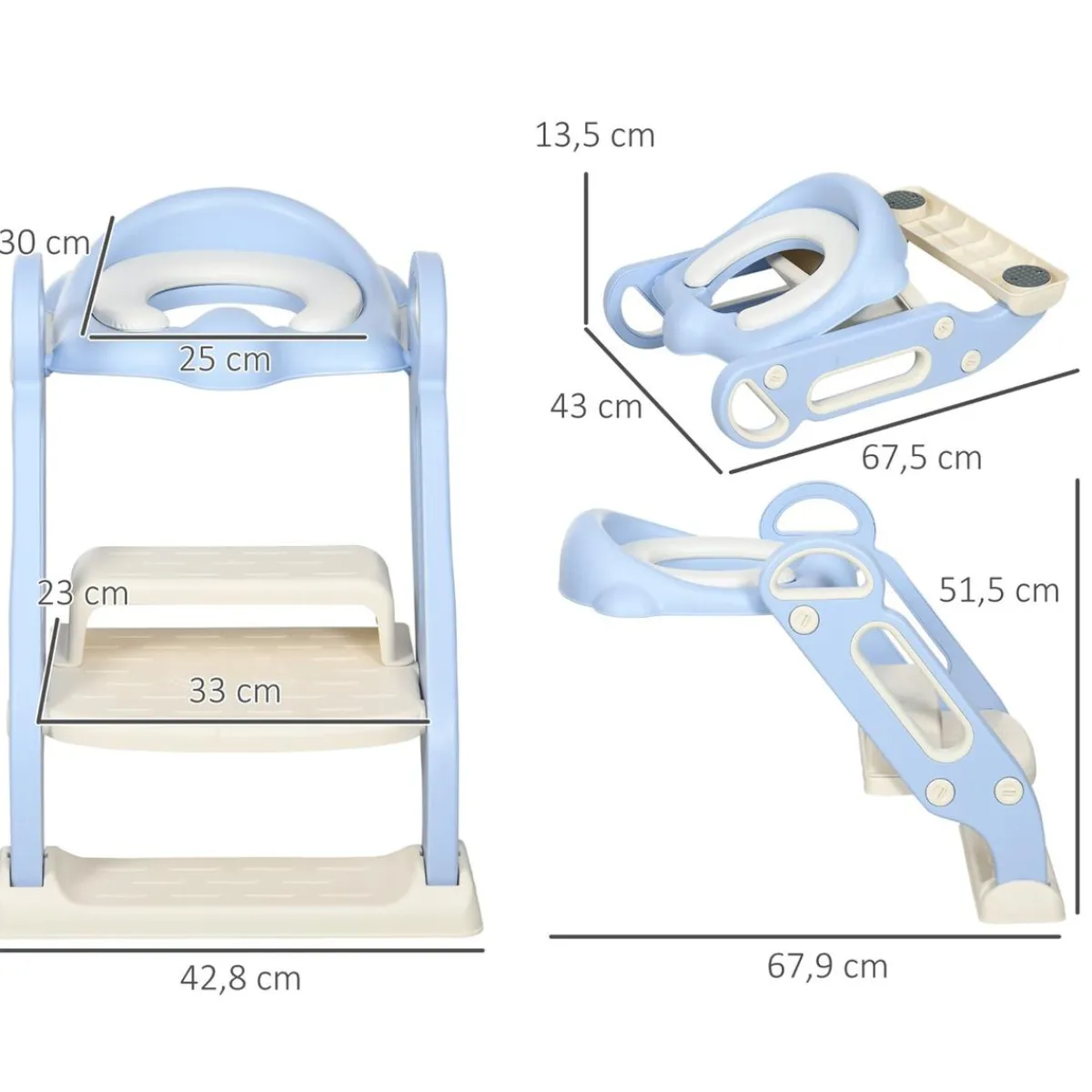 - Adaptador WC plegable Azul y Blanco*Homcom Hot