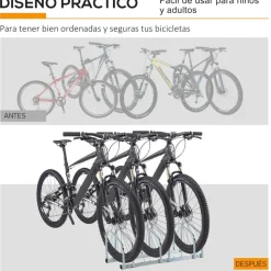 - Aparcamiento para 3 bicicletas Plata*Homcom Discount