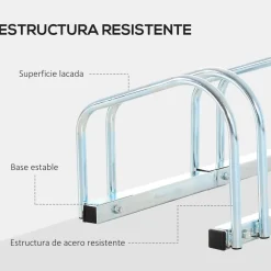 - Aparcamiento para 3 bicicletas Plata*Homcom Discount
