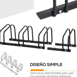 - Aparcamiento para 4 bicicletas Negro*Homcom Best