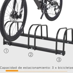 Discount - Aparcamiento para 3 bicicletas Negro Bicicletas
