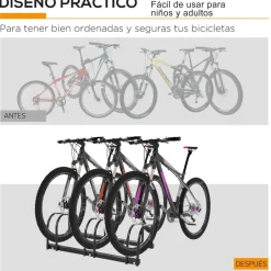 Discount - Aparcamiento para 3 bicicletas Negro Bicicletas