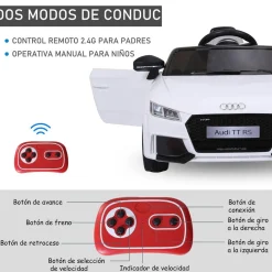 Hot - Audi TT eléctrico blanco Vehículos De Batería O A Pedales