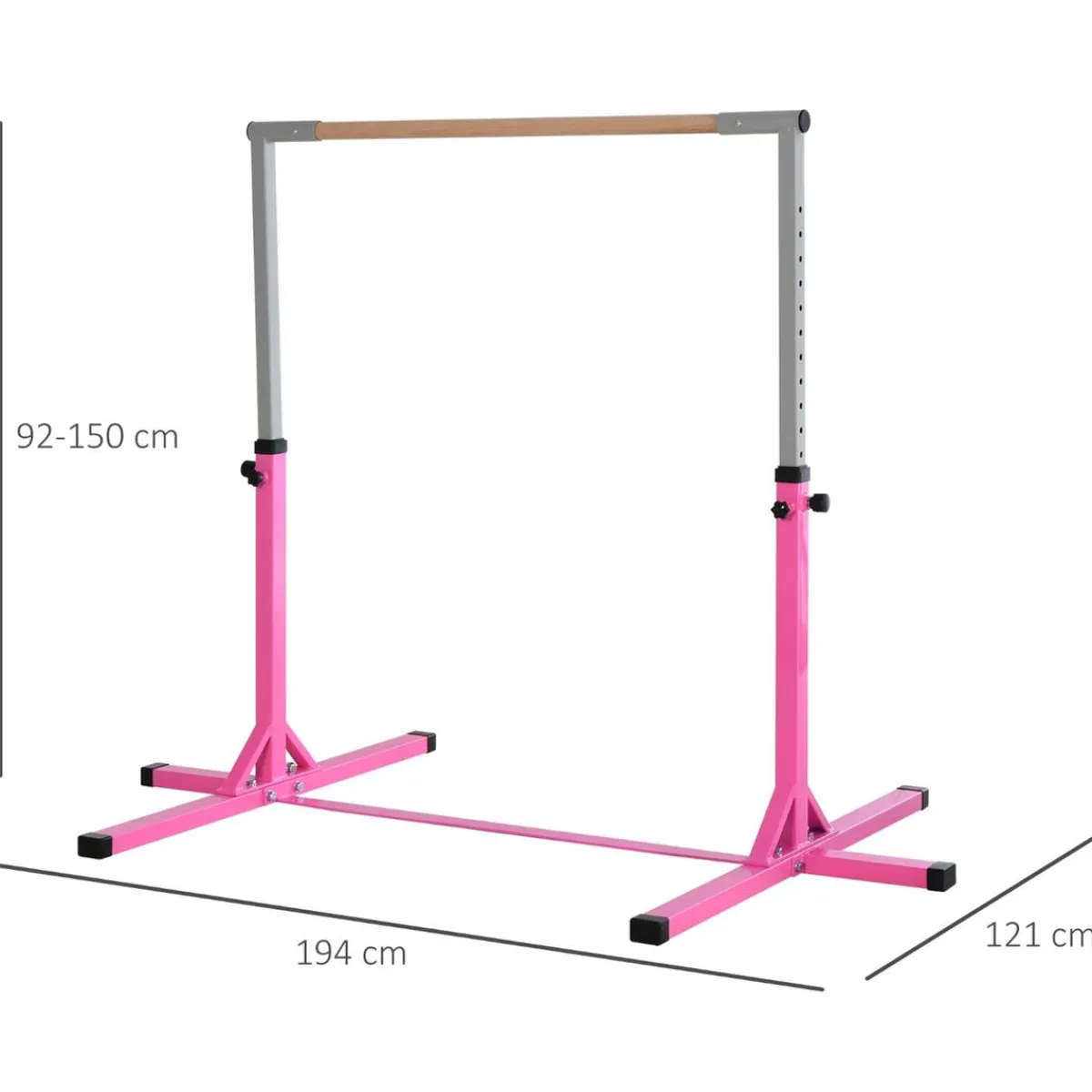 - Barra de gimnasia con altura ajustable Rosa*Homcom Sale