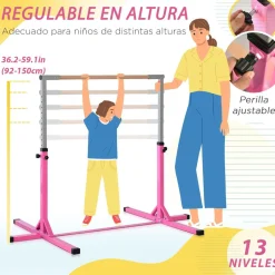 - Barra de gimnasia con altura ajustable Rosa*Homcom Sale
