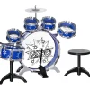 Homcom - Batería infantil 7 piezas con taburete Azul*AIYAPLAY Discount
