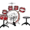 Homcom - Batería infantil 7 piezas con taburete Rojo*AIYAPLAY New