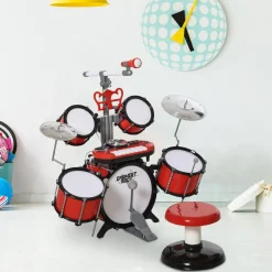 Hot - Batería infantil con teclado y taburete Electrónicos|Música