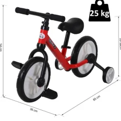 - Bicicleta de Equilibrio con Pedales Roja*Homcom Sale
