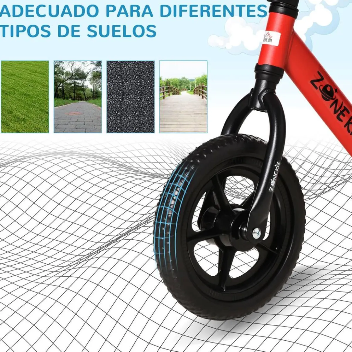 Online - Bicicleta de equilibrio regulable sin pedales roja Motos Y Triciclos