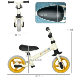 Outlet Homcom - Bicicleta Equilibrio ajustable Blanco Motos Y Triciclos