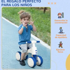 - Bicicleta sin pedales blanco-azul*Homcom Outlet