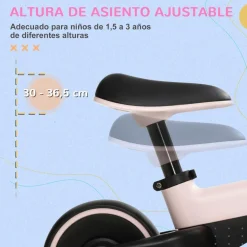 - Bicicleta sin pedales rosa*Homcom