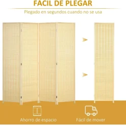 - Biombo de bambú 4 paneles*Homcom New