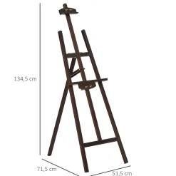 - Caballete de madera con trípode Marrón*Homcom Best