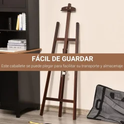 - Caballete de madera con trípode Marrón*Homcom Best