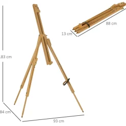 Homcom - Caballete de pintura plegable de madera Arte Y Manualidades