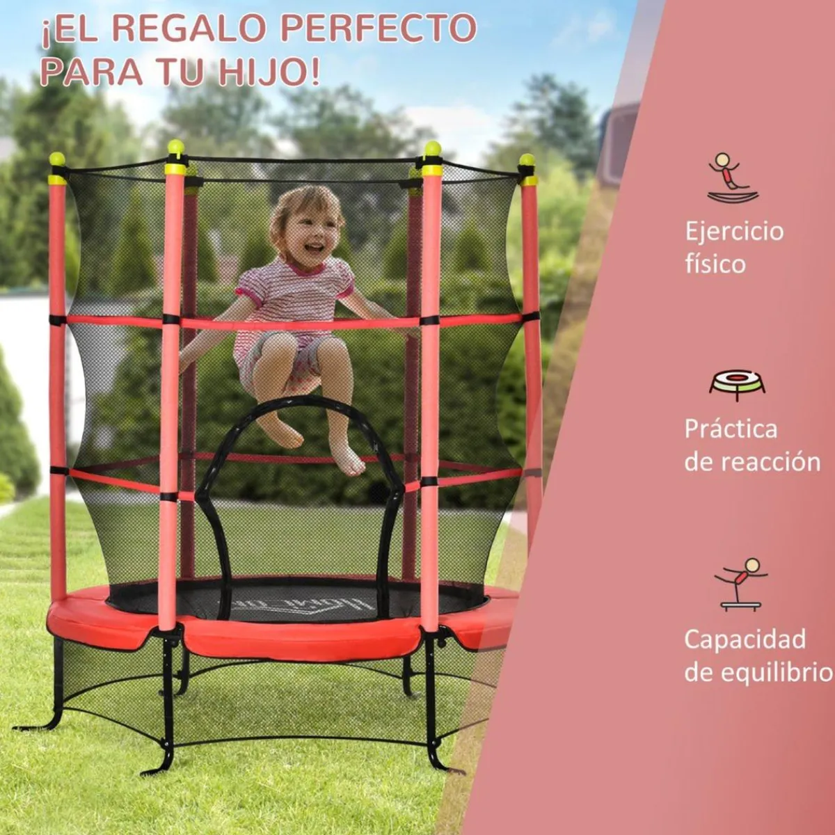 - Cama elástica Ø110 cm Rojo*Homcom Discount