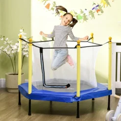 - Cama elástica con red de seguridad azul*Homcom Discount