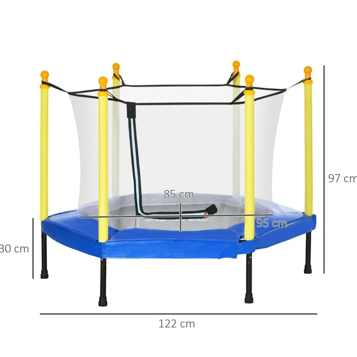 - Cama elástica con red de seguridad azul*Homcom Discount