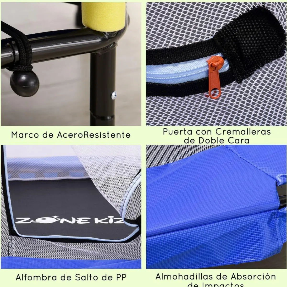 - Cama elástica con red de seguridad azul*Homcom Discount