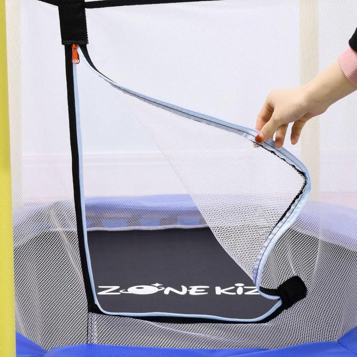 - Cama elástica con red de seguridad azul*Homcom Discount