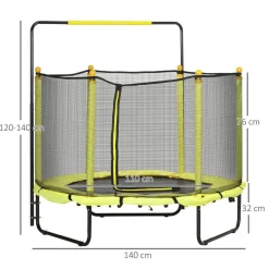 - Cama elástica con red de seguridad Ø110 cm amarillo*Homcom Best