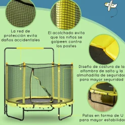 - Cama elástica con red de seguridad Ø110 cm amarillo*Homcom Best