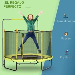 - Cama elástica con red de seguridad Ø110 cm amarillo*Homcom Best