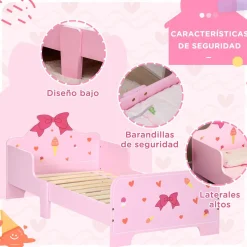 - Cama infantil corazones Rosa*Homcom Best