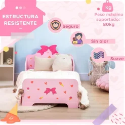 - Cama infantil corazones Rosa*Homcom Best