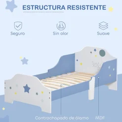 - Cama infantil estrellas Azul/Blanco*Homcom Best