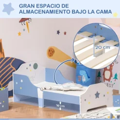 - Cama infantil estrellas Azul/Blanco*Homcom Best