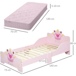 - Cama infantil Madera Rosa*Homcom Best