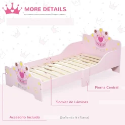 - Cama infantil Madera Rosa*Homcom Best