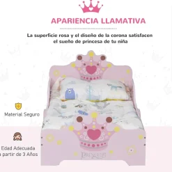 - Cama infantil Madera Rosa*Homcom Best