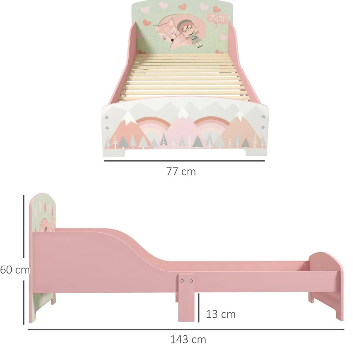 - Cama infantil Montañas Rosa*Homcom Sale