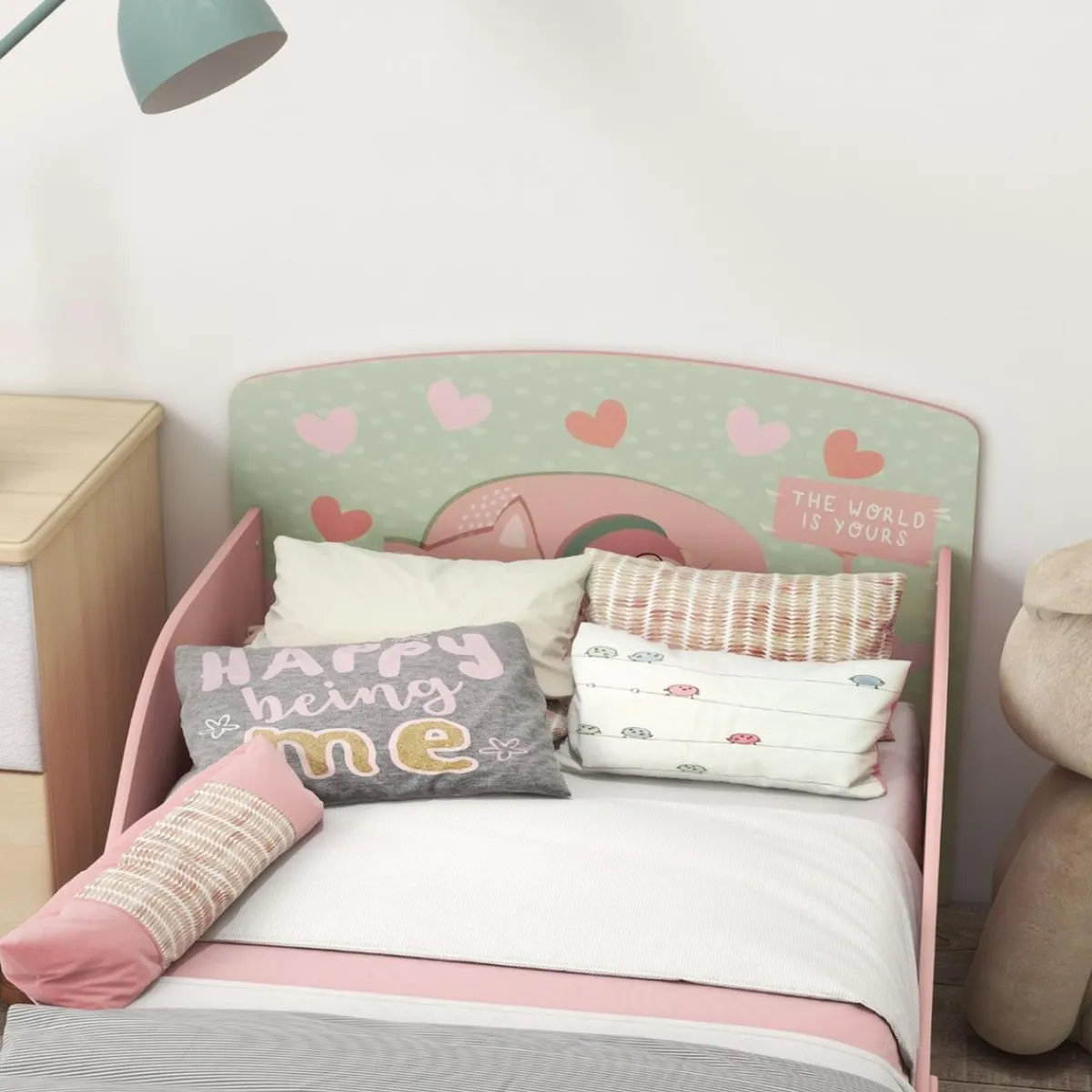 - Cama infantil Montañas Rosa*Homcom Sale