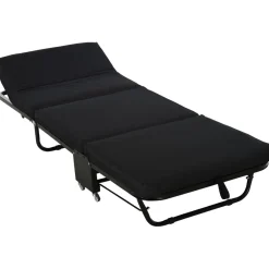 - Cama plegable con cabecera ajustable Negro Estilo De Vida